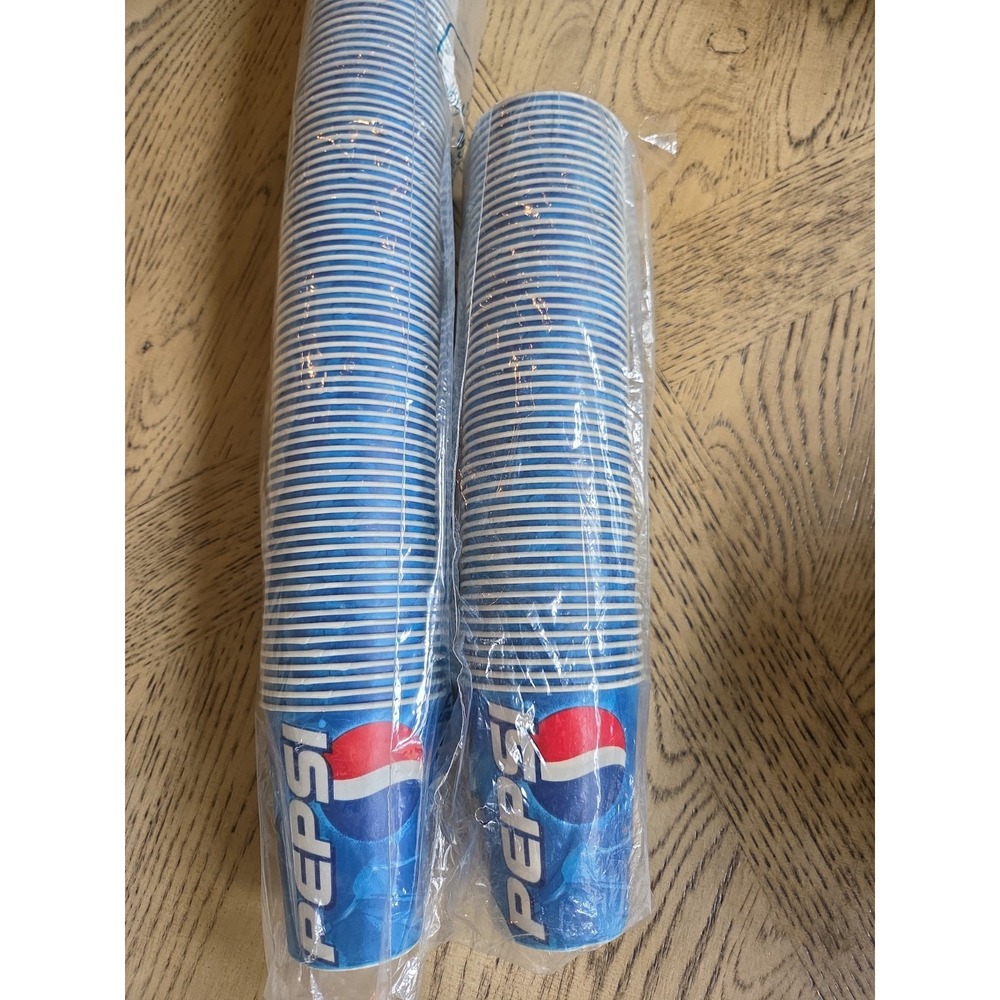 Vintage Pepsi 7oz Disposable Cups 100 Pack 9oz Plus 53 Paper Waxy NOS New Solo - Picture 11 of 11